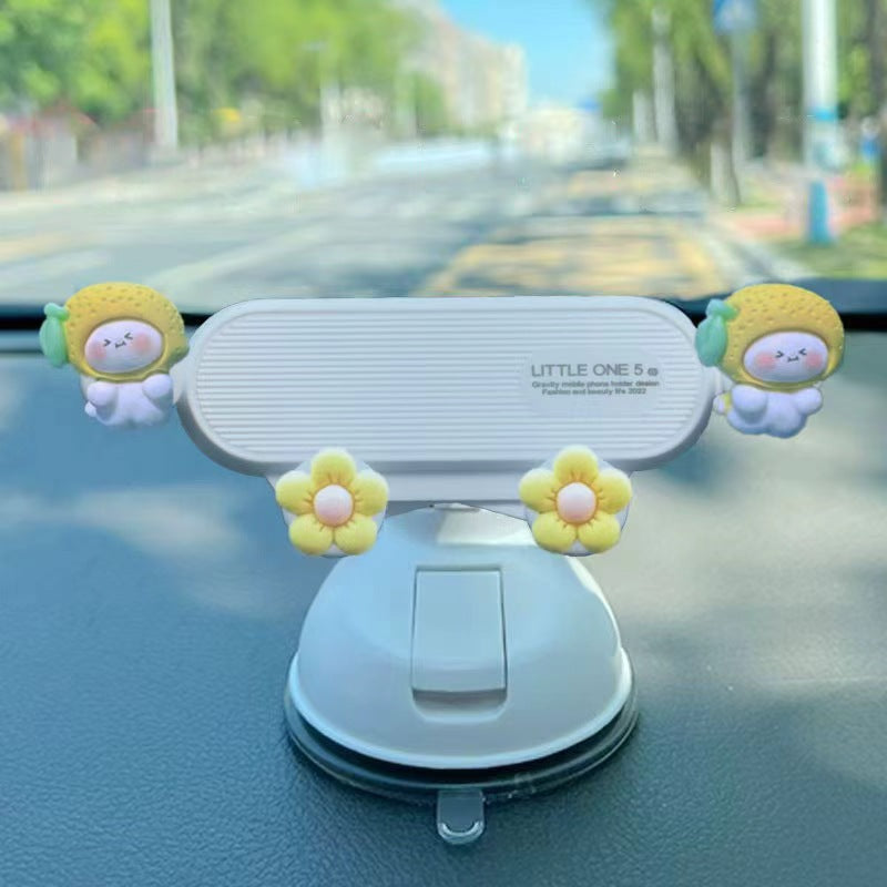 Mobile phone holder, car-mounted suction cup type car instrument support, navigation system, interior vehicle, new model female driver cartoon