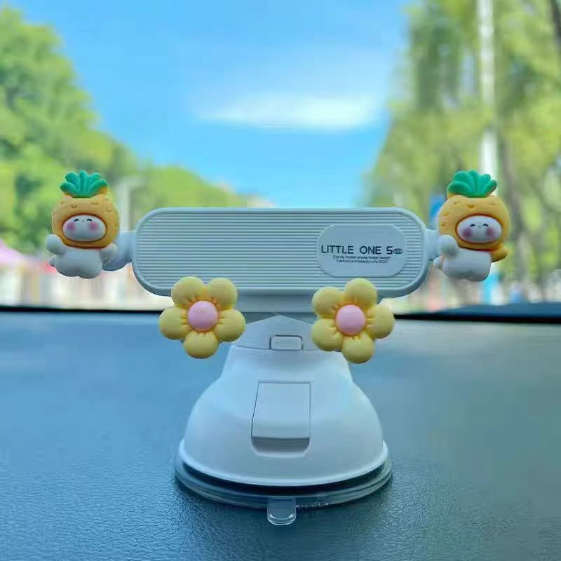 Mobile phone holder, car-mounted suction cup type car instrument support, navigation system, interior vehicle, new model female driver cartoon
