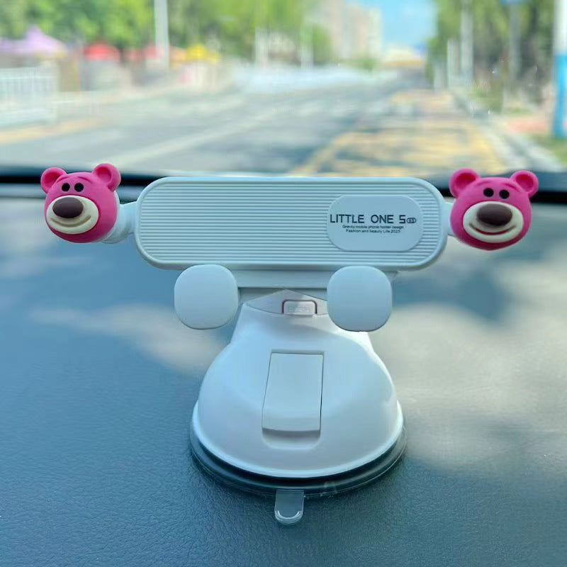 Mobile phone holder, car-mounted suction cup type car instrument support, navigation system, interior vehicle, new model female driver cartoon