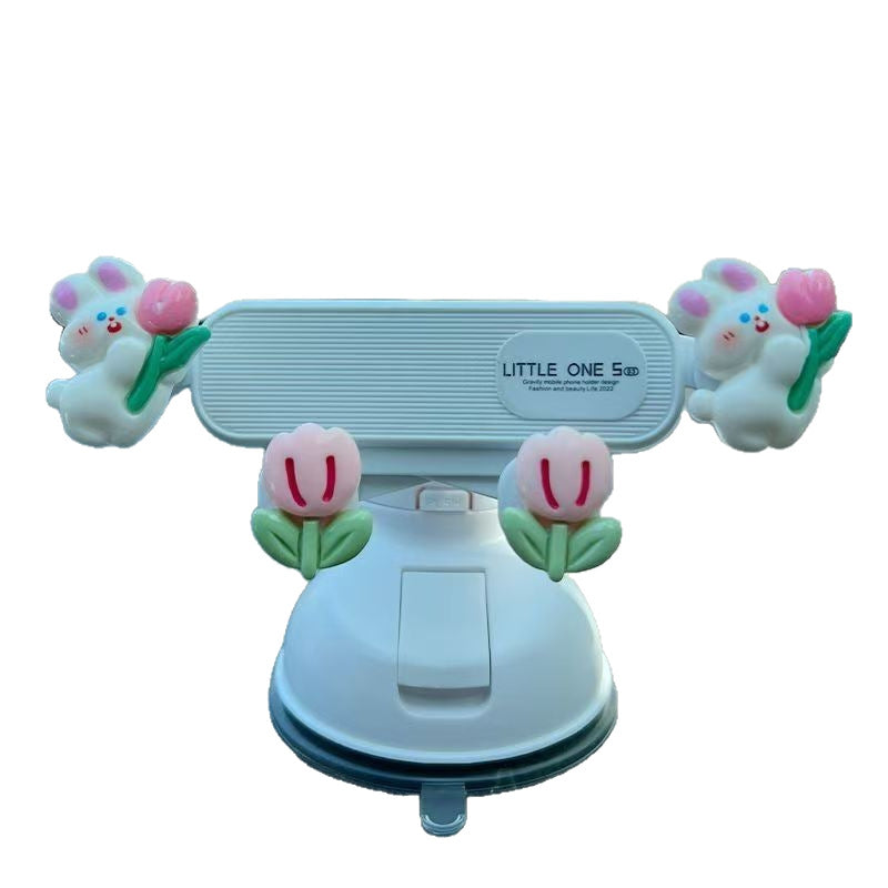 Mobile phone holder, car-mounted suction cup type car instrument support, navigation system, interior vehicle, new model female driver cartoon