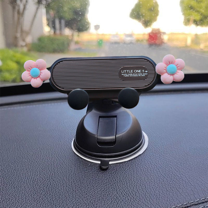 Mobile phone holder, car-mounted suction cup type car instrument support, navigation system, interior vehicle, new model female driver cartoon
