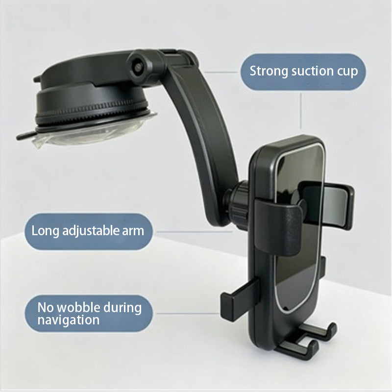 Car Phone Mount with Suction Cup Vent Clip, Universal Auto Navigation Holder